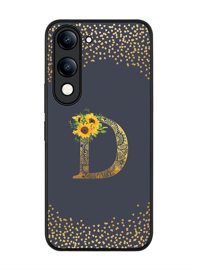 Stylizedd For vivo Y29s 5G / Y19s 5G Case,Slim fit Camera Protection, Shockproof Thin Phone cover  - Custom Floral Monogram - D  (Grey ) - Image 1